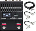 Boss EQ-200 graphic equalizer pedal — black 10-band stereo EQ with cables included
