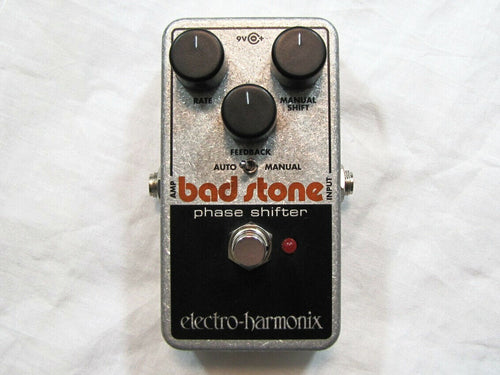 Electro-Harmonix Bad Stone phase shifter - silver chassis with black graphic panel