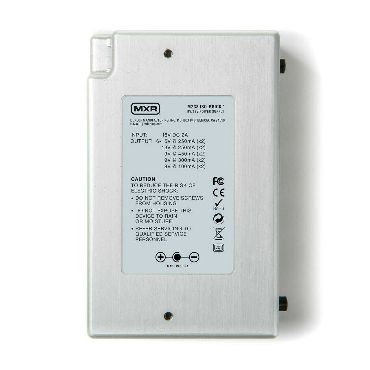 MXR M238 Iso-Brick power supply — packaging view