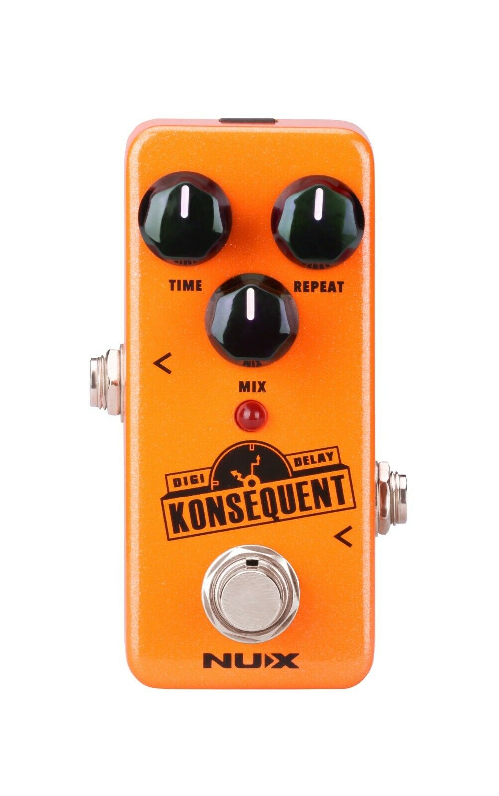 NUX Konsequent NDD-2 digital delay pedal - orange enclosure, top view