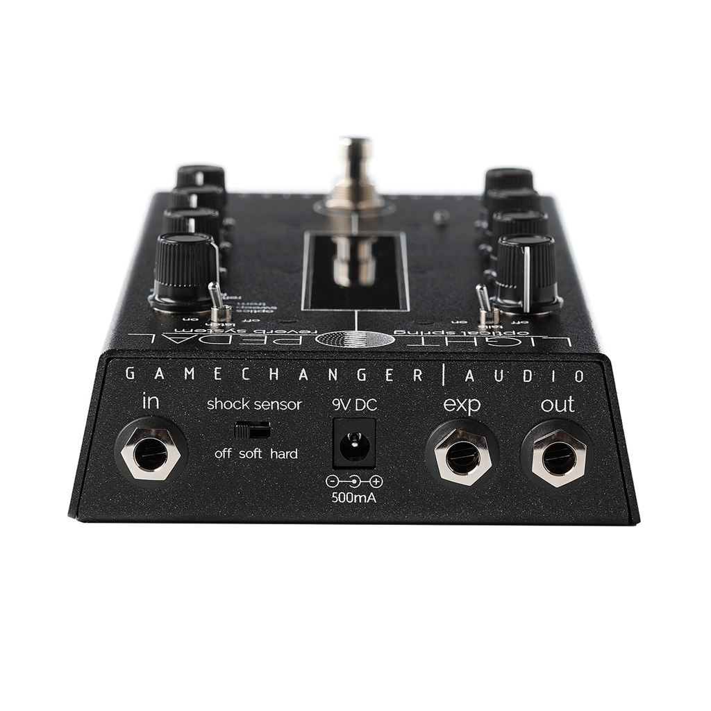 Gamechanger Audio LIGHT Pedal — side view showing jacks and switches