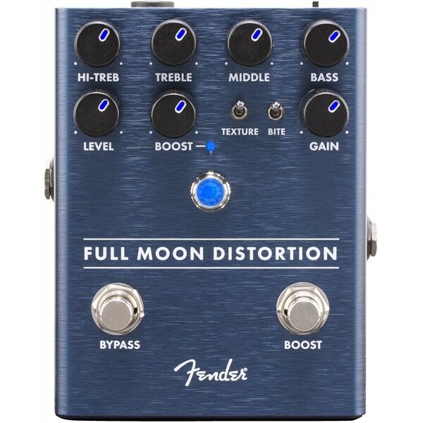 Fender Full Moon Distortion pedal — top control knobs detail