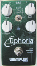 Used Wampler Euphoria overdrive pedal, green sparkle enclosure top view
