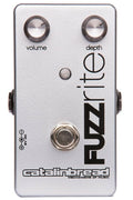 Catalinbread Fuzzrite fuzz pedal silver enclosure with volume and depth knobs
