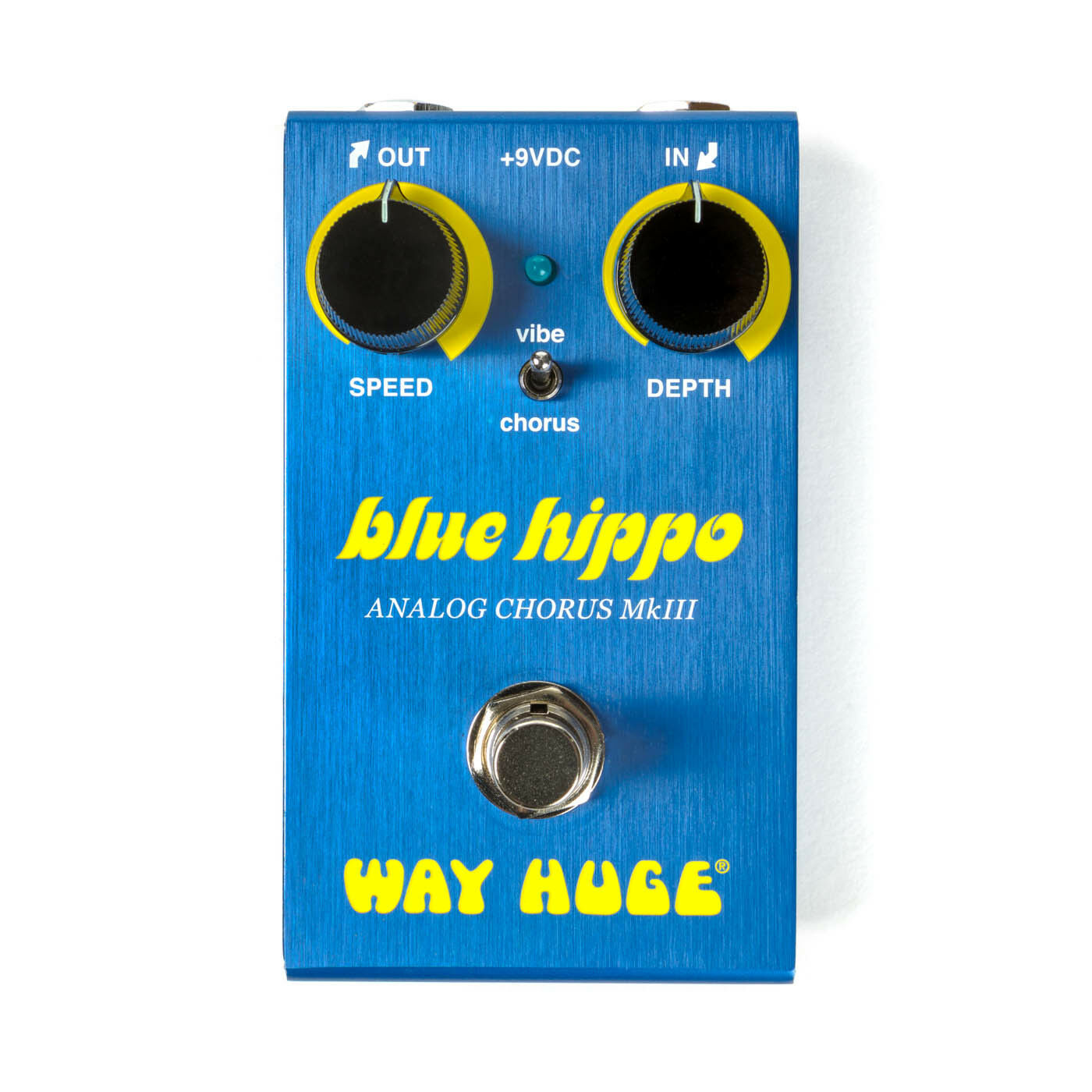 Way Huge WM61 Mini Blue Hippo analog chorus pedal - blue enclosure, yellow knobs