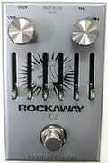 J Rockett Rockaway Archer overdrive EQ pedal - silver enclosure front view