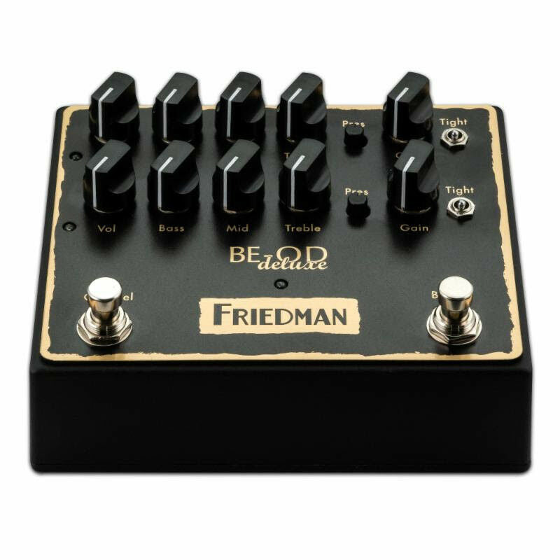 Friedman BE-OD Deluxe dual overdrive pedal rear jacks view