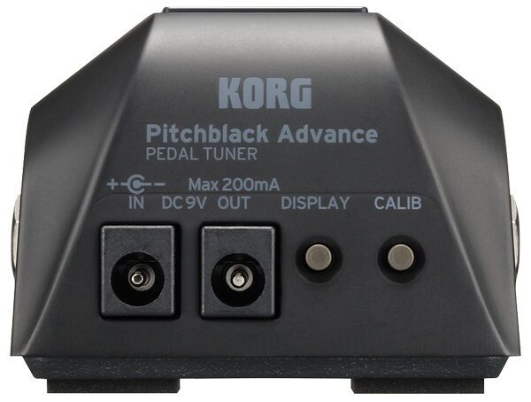 Korg Pitchblack Advance pedal tuner — angled view