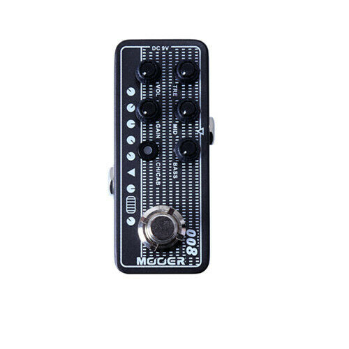 Mooer Cali-MK3 008 micro preamp pedal - black enclosure, six knobs, angled view