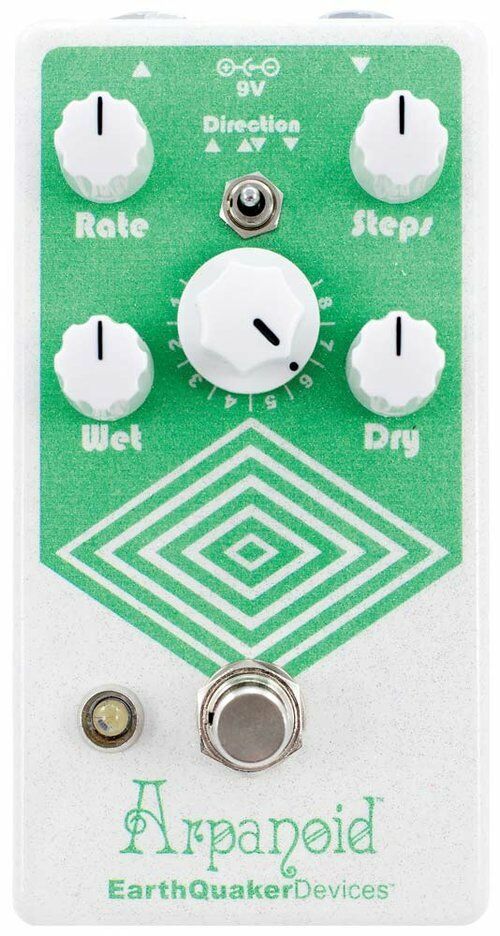 EarthQuaker Arpanoid V2 arpeggiator pedal — green and white enclosure