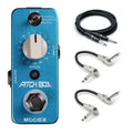 Mooer Pitch Box MPS1 pitch shifter pedal — blue enclosure with included cables