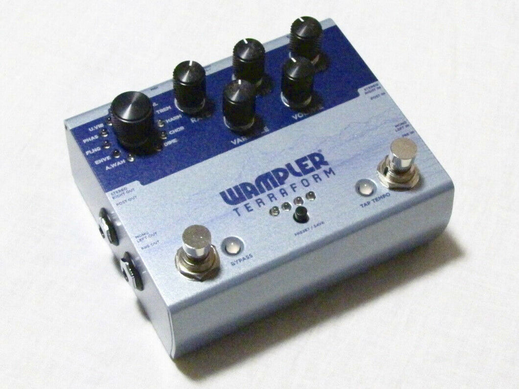 Wampler Terraform stereo modulation pedal side jacks view