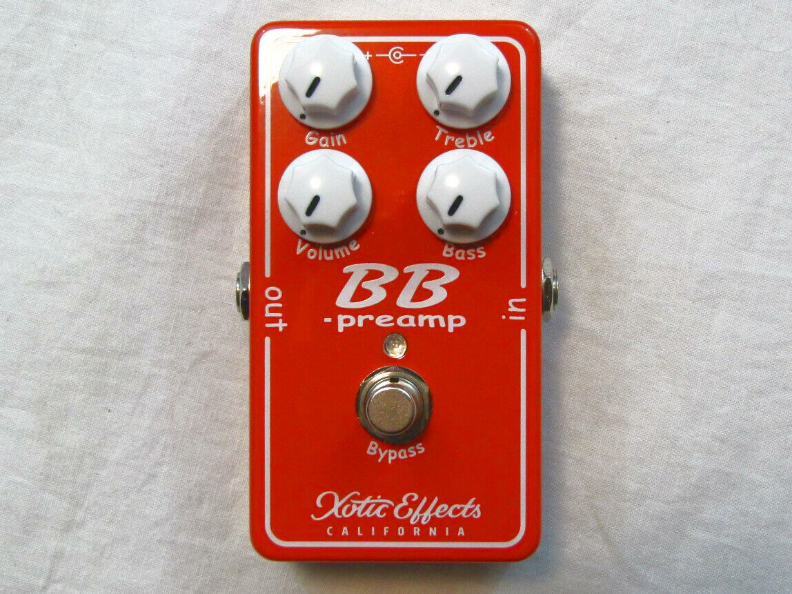 Xotic Effects BB Preamp pedal - red enclosure with white knobs