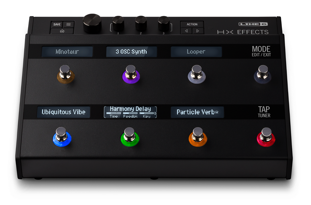 Line 6 HX Effects rear panel with MIDI, effects loops and USB I/O