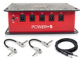 Gator GTR-PWR-5 isolated power supply - red enclosure with included instrument and patch cables