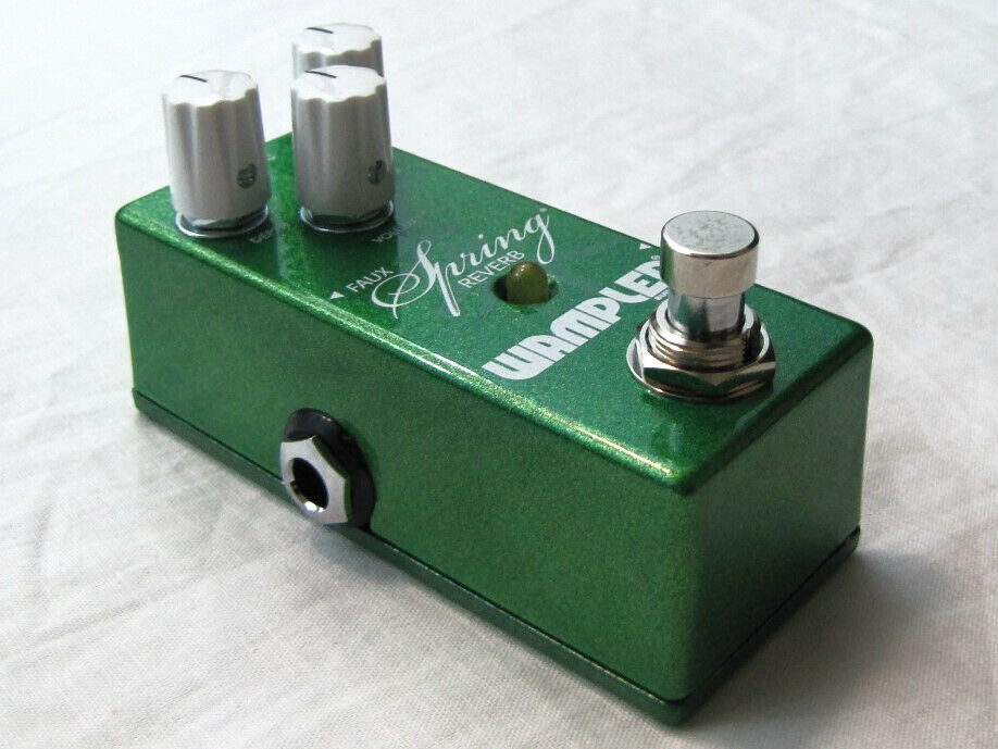 Wampler Mini Faux Spring Reverb green mini pedal side view with jacks