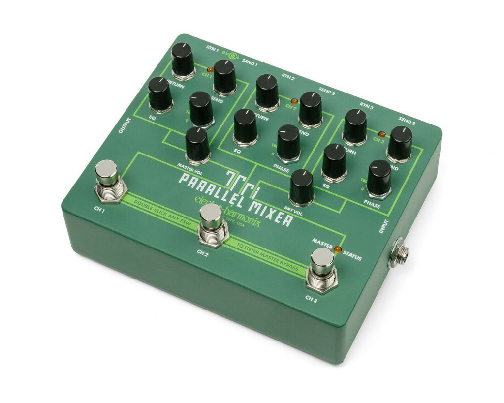 Electro-Harmonix Tri Parallel Mixer pedal, side input jacks