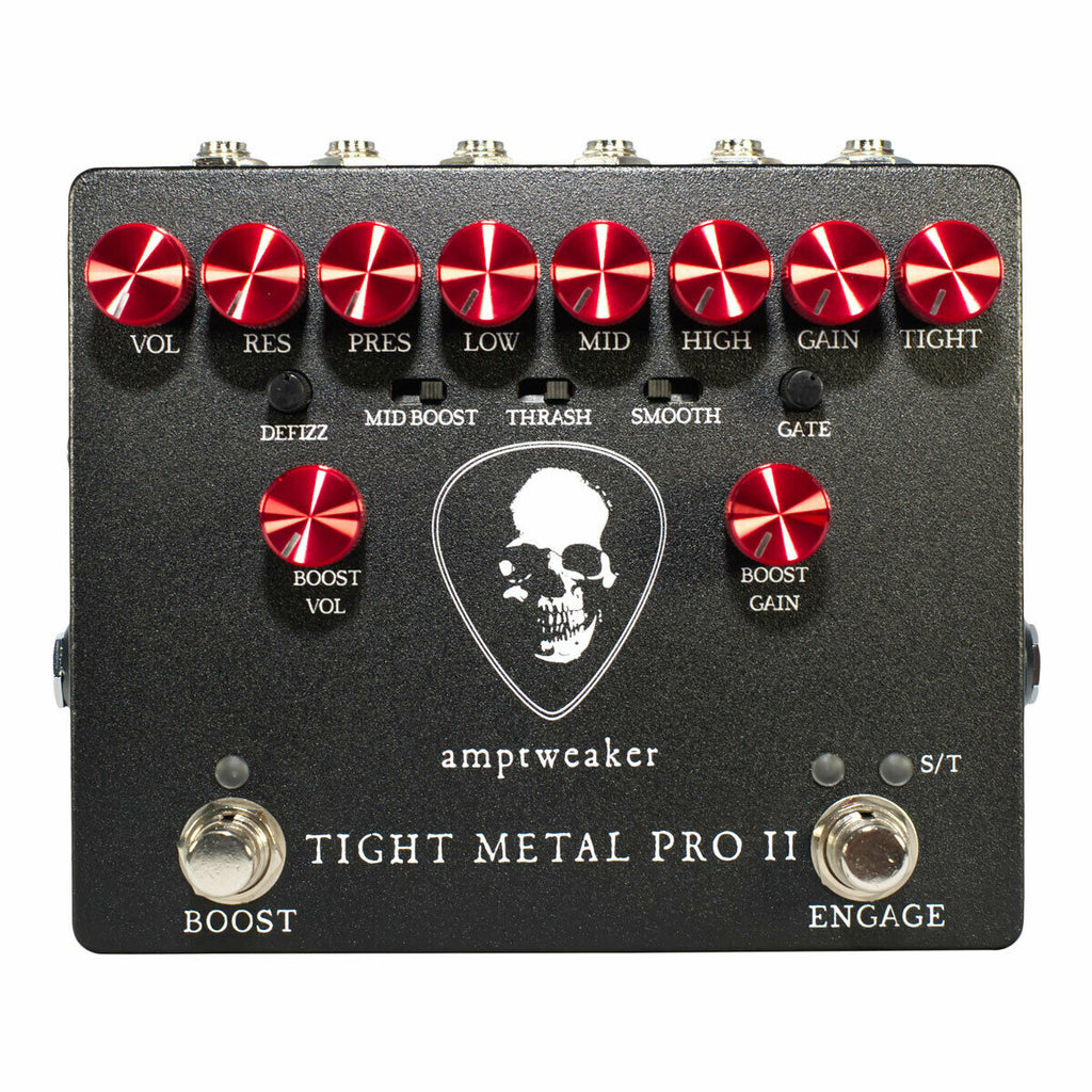 Amptweaker Tight Metal Pro II high-gain distortion pedal — front control panel