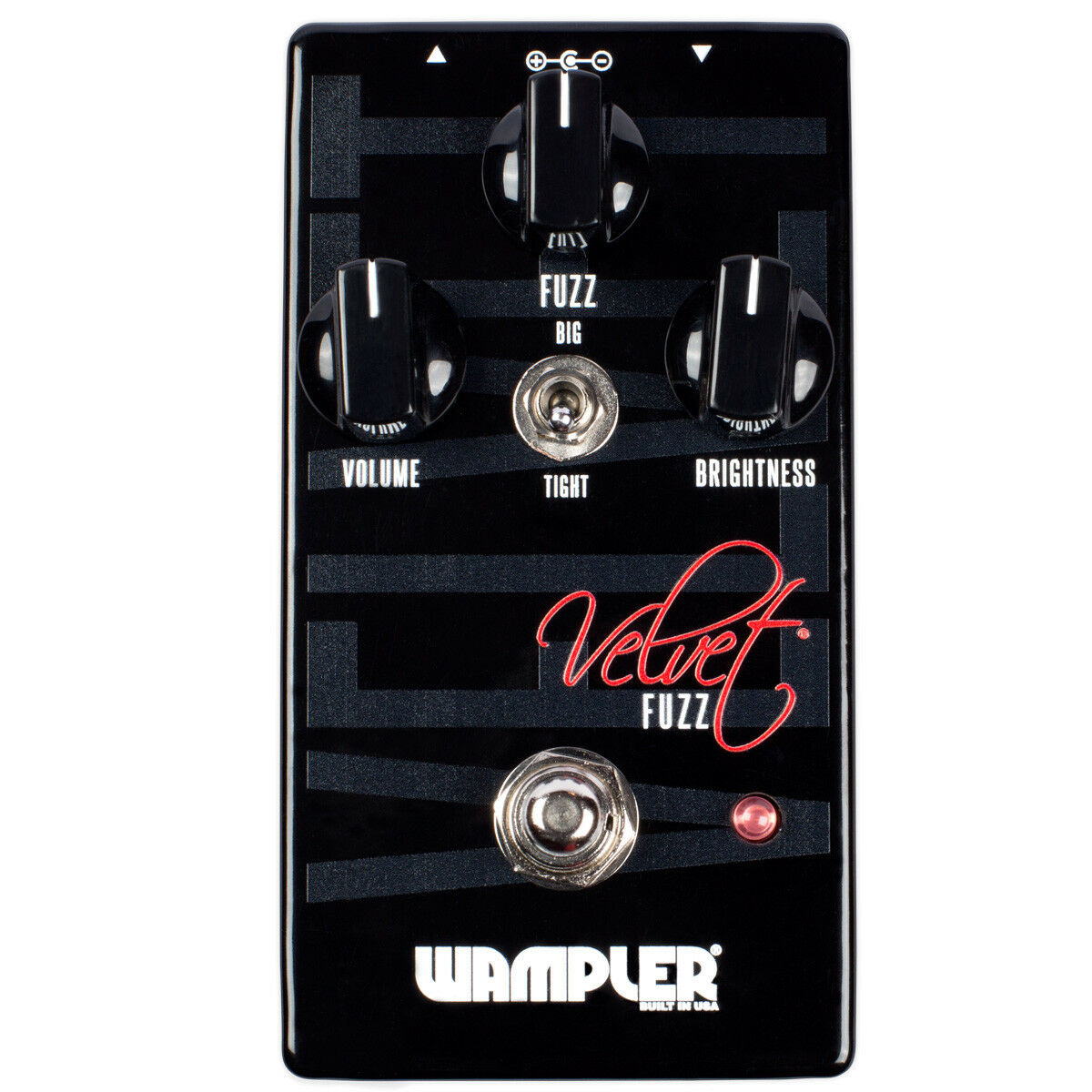 Wampler Velvet Fuzz Guitar Effects Pedal - Black Enclosure Front View