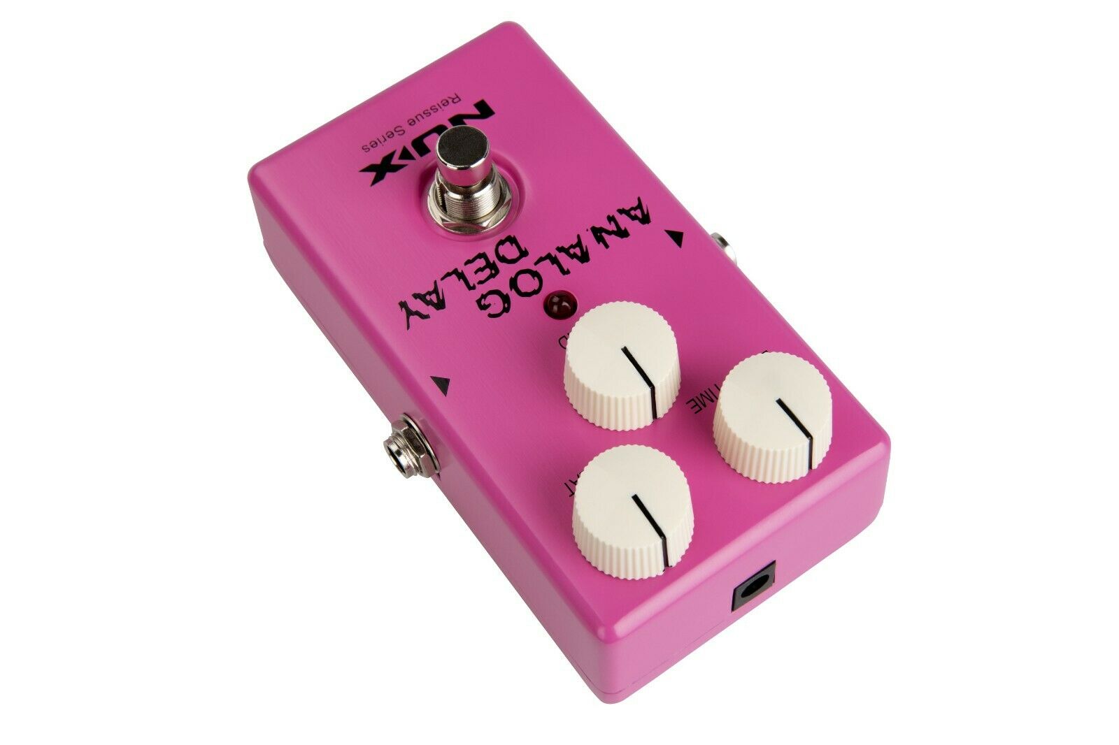 NUX Analog Delay pedal — footswitch and LED close-up