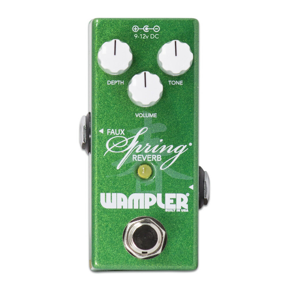 Wampler Mini Faux Spring Reverb guitar pedal — front view green enclosure