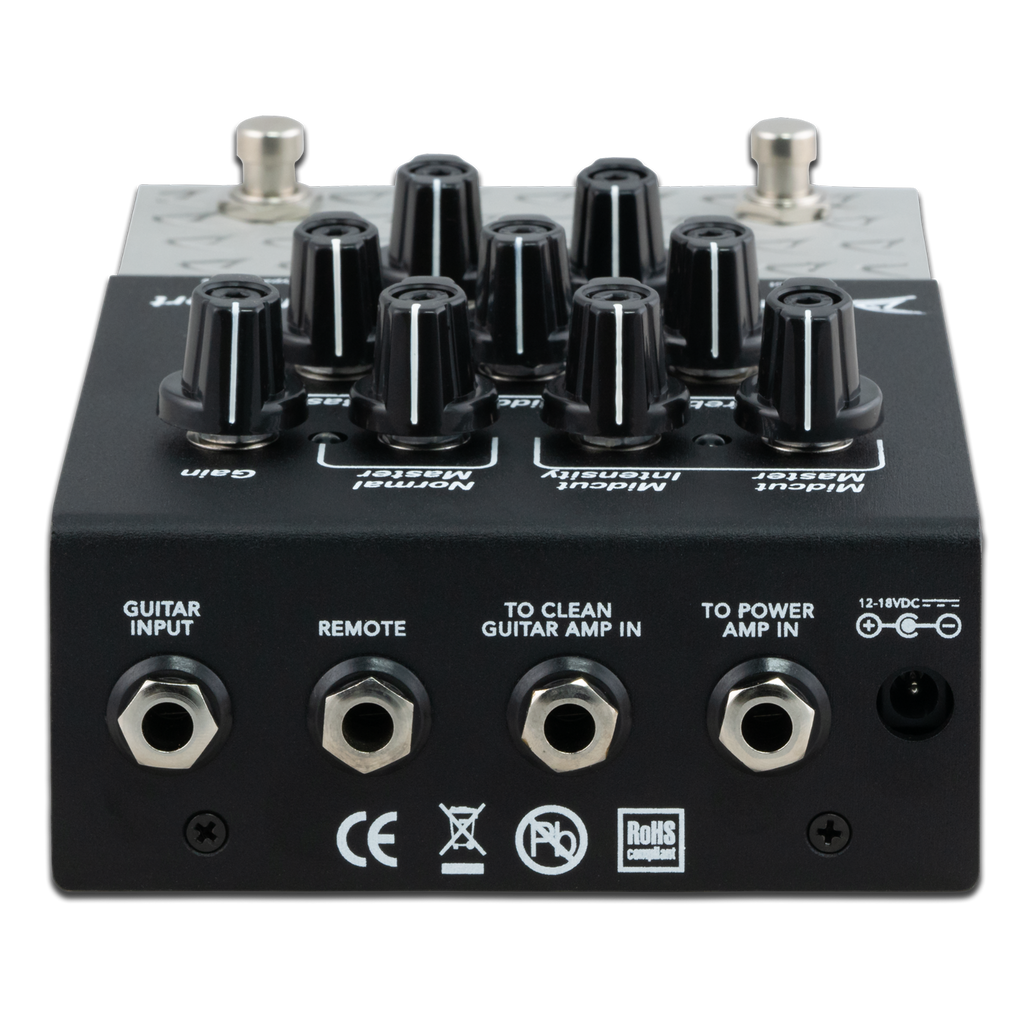 Diezel Herbert Distortion Preamp Guitar Effects Pedal Front/Top - Inputs and Outputs