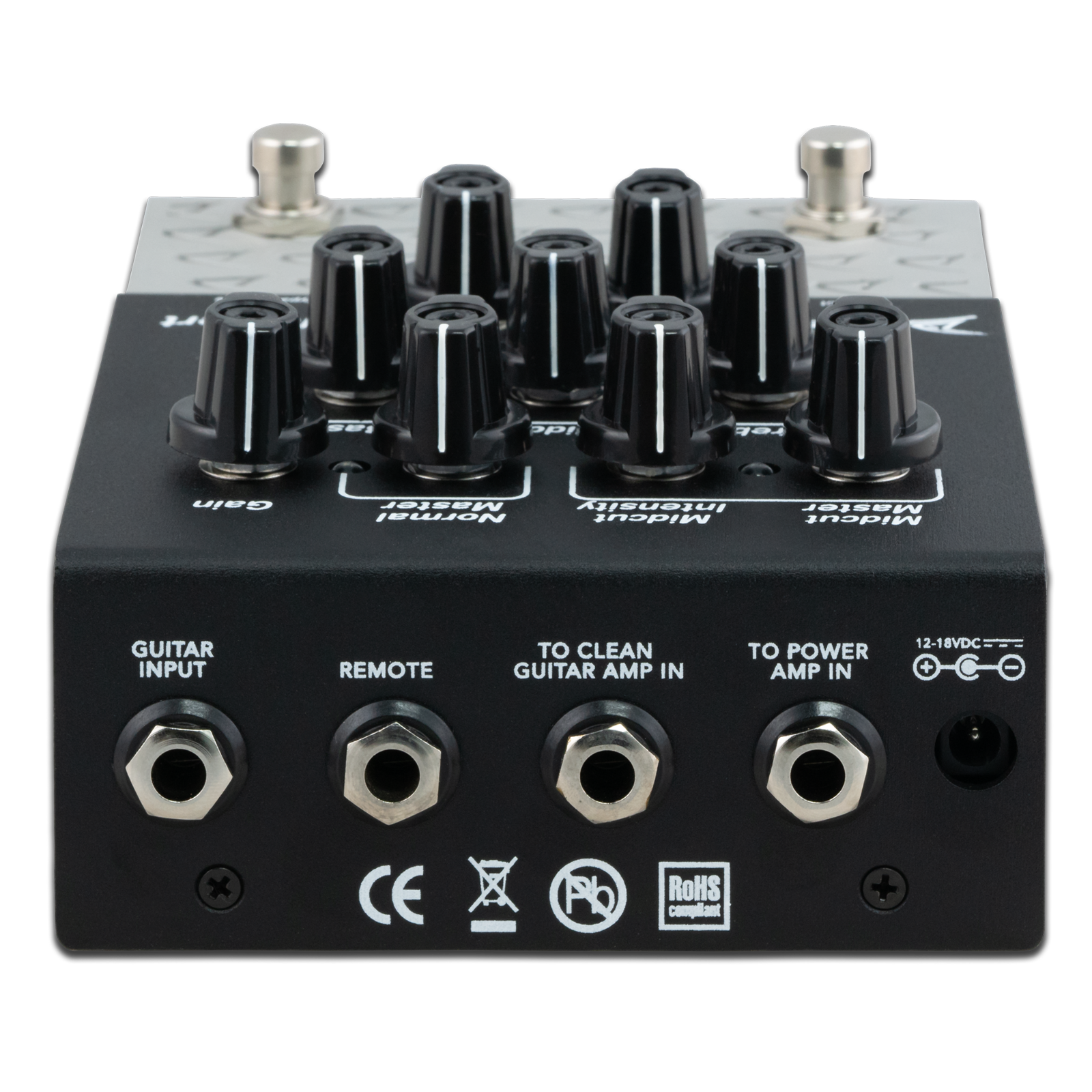 Diezel Herbert Distortion Preamp Guitar Effects Pedal Front/Top - Inputs and Outputs