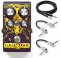 DigiTech DOD Carcosa fuzz pedal — top view with included cables
