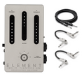 Darkglass Element headphone amp cab simulator - silver enclosure with bundled Hosa guitar and patch cables