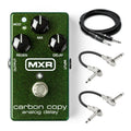 MXR M169 Carbon Copy analog delay pedal — green enclosure with included instrument and patch cables