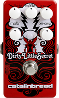 Catalinbread Dirty Little Secret Red Mod overdrive pedal, red chassis with five knobs