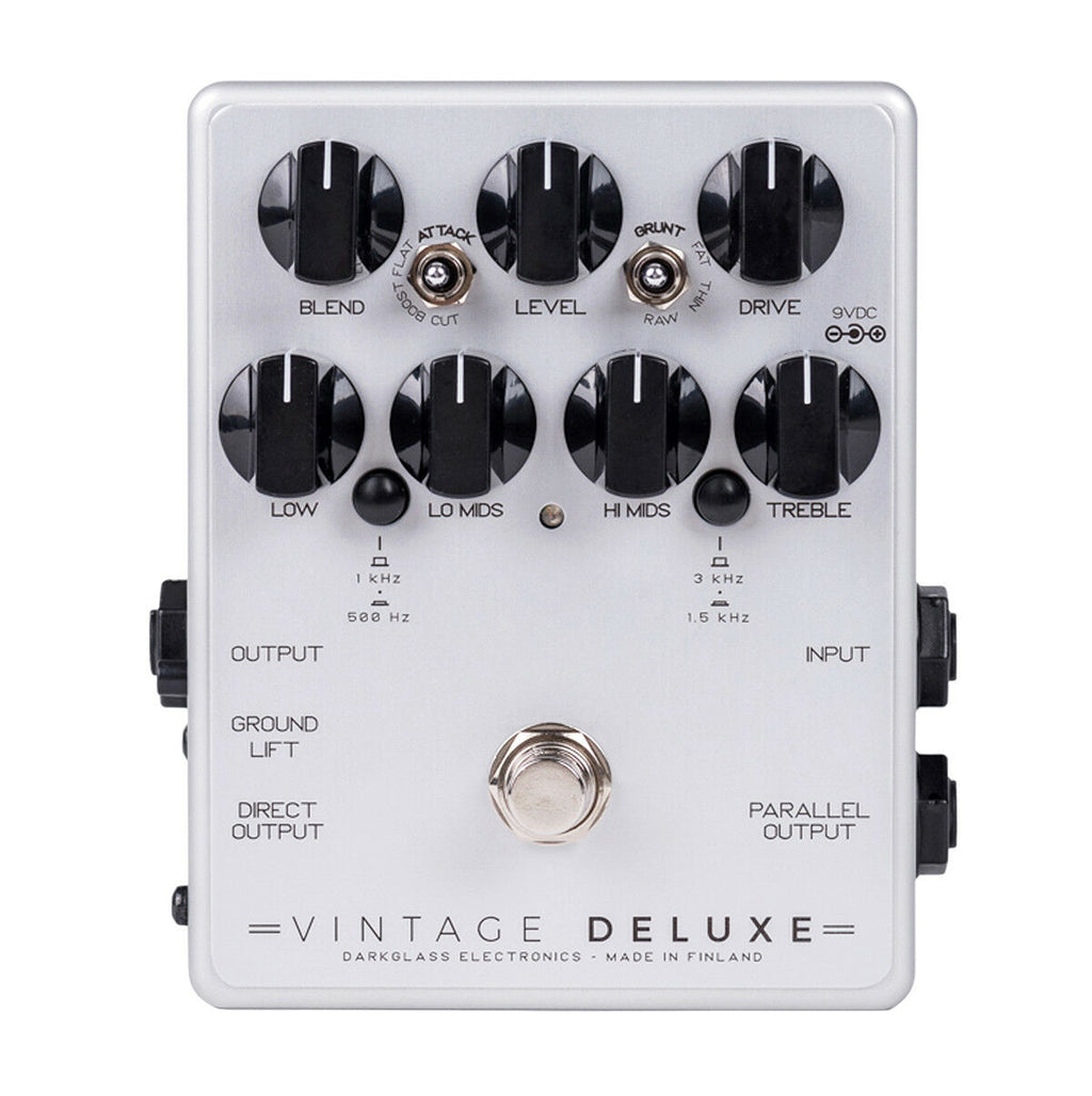 Darkglass Vintage Deluxe V3 bass overdrive pedal controls detail