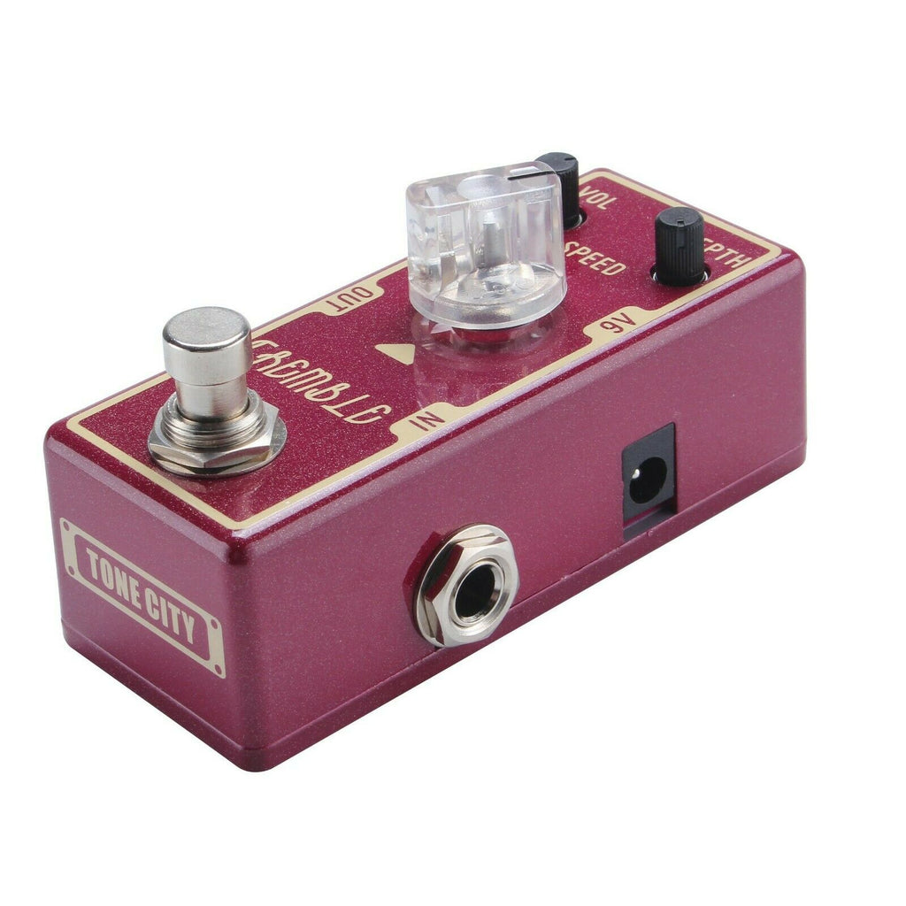 Tone City T14 Tremble tremolo pedal — angled side view