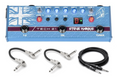 Tech 21 Steve Harris SH1 SansAmp bass preamp pedal — blue, with cables