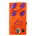 JHS Cheese Ball Distortion Fuzz Guitar Pedal — top view, orange enclosure with purple knobs