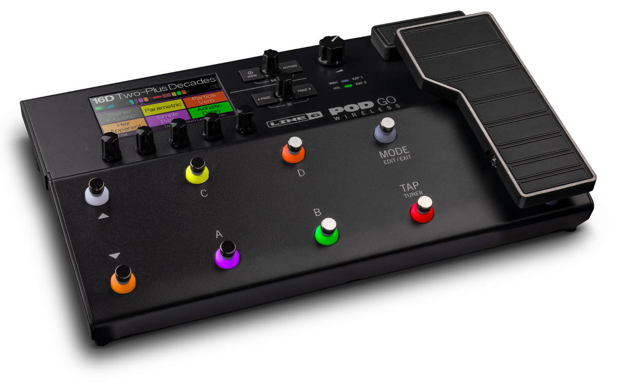 New Line 6 POD Go Wireless floor multi-effects rear inputs and outputs, black
