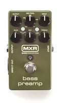 MXR M81 Bass Preamp — dark olive green enclosure, top-down view