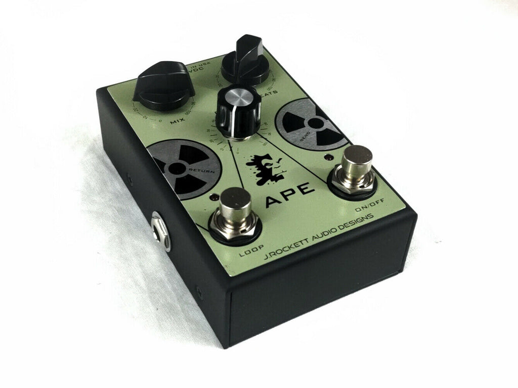 J Rockett APE Analog Preamp Experiment pedal — rear view showing send and return jacks