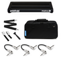 Pedaltrain Metro 16 pedalboard — black three-rail board with soft case and accessories