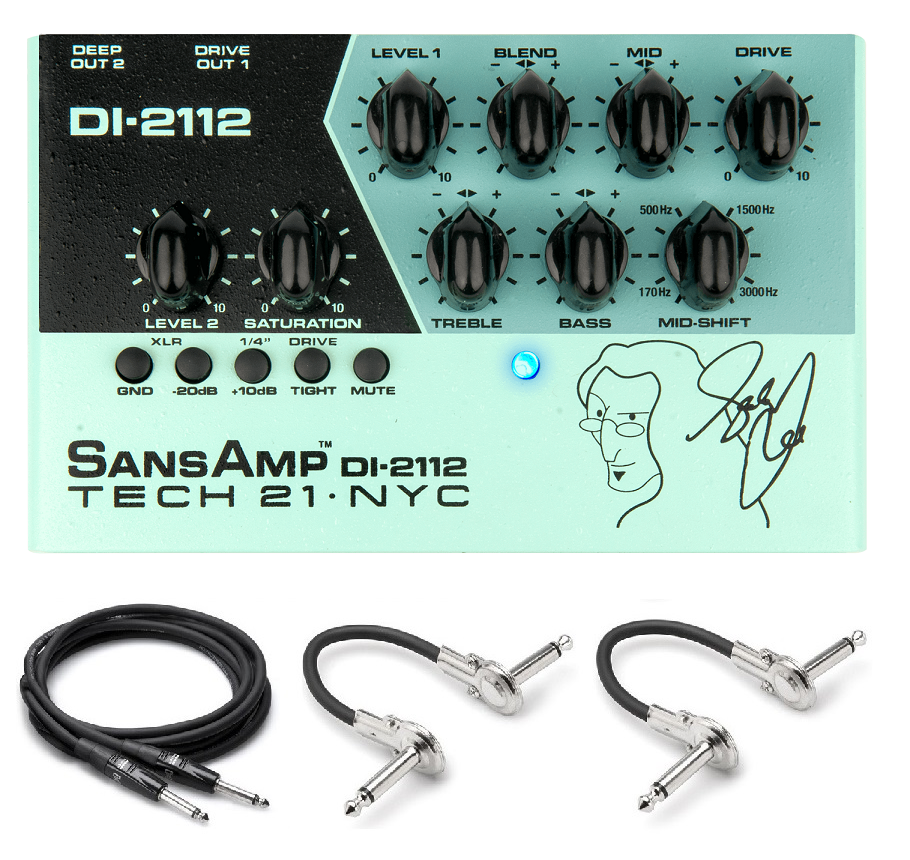 New Tech 21 Geddy Lee Signature DI-2112 black bass preamp DI pedal