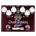 Wampler Dual Fusion Tom Quayle overdrive pedal - burgundy enclosure with white knobs, top view