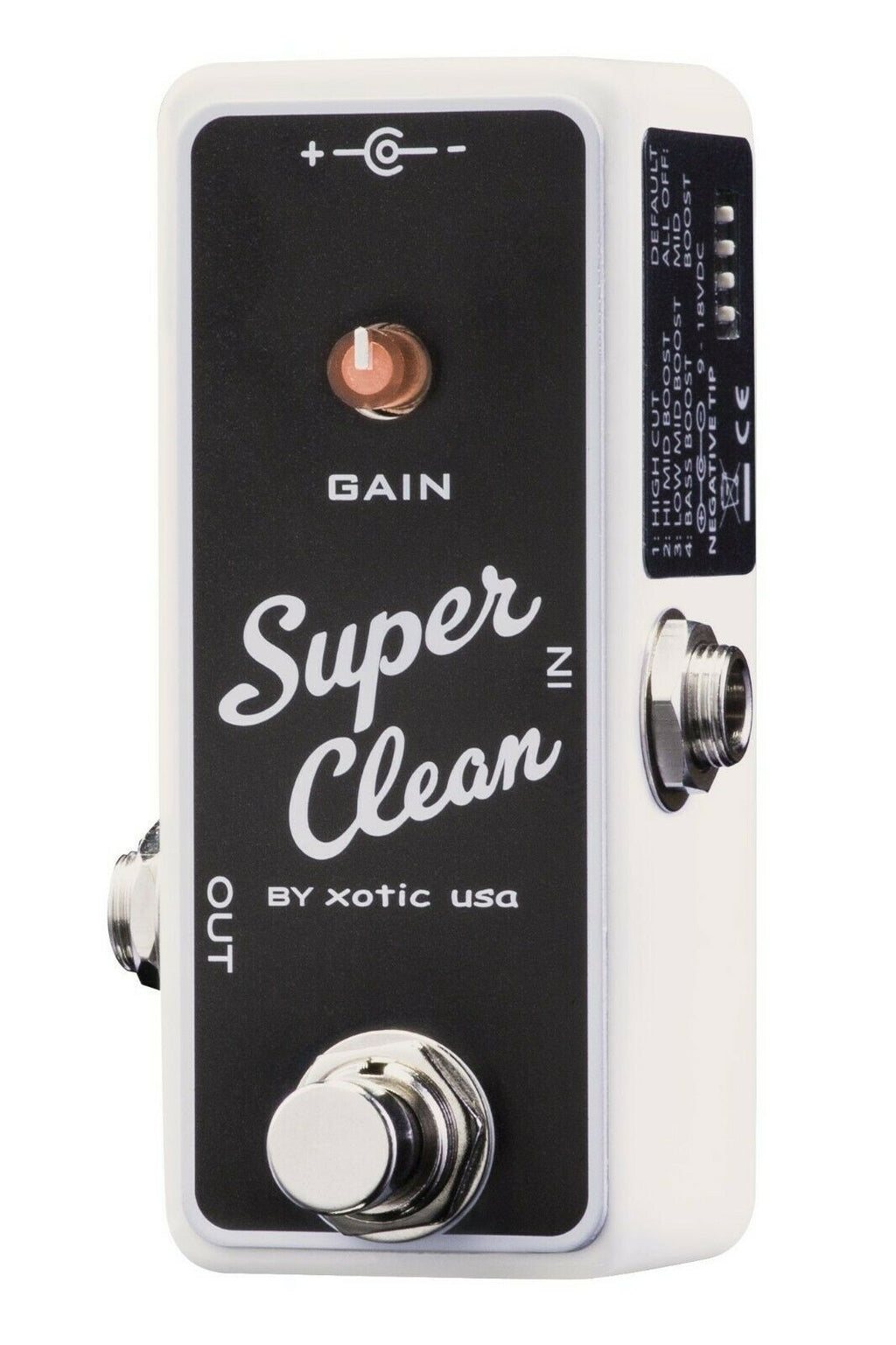 Xotic SCB Super Clean Buffer pedal — top control and footswitch view