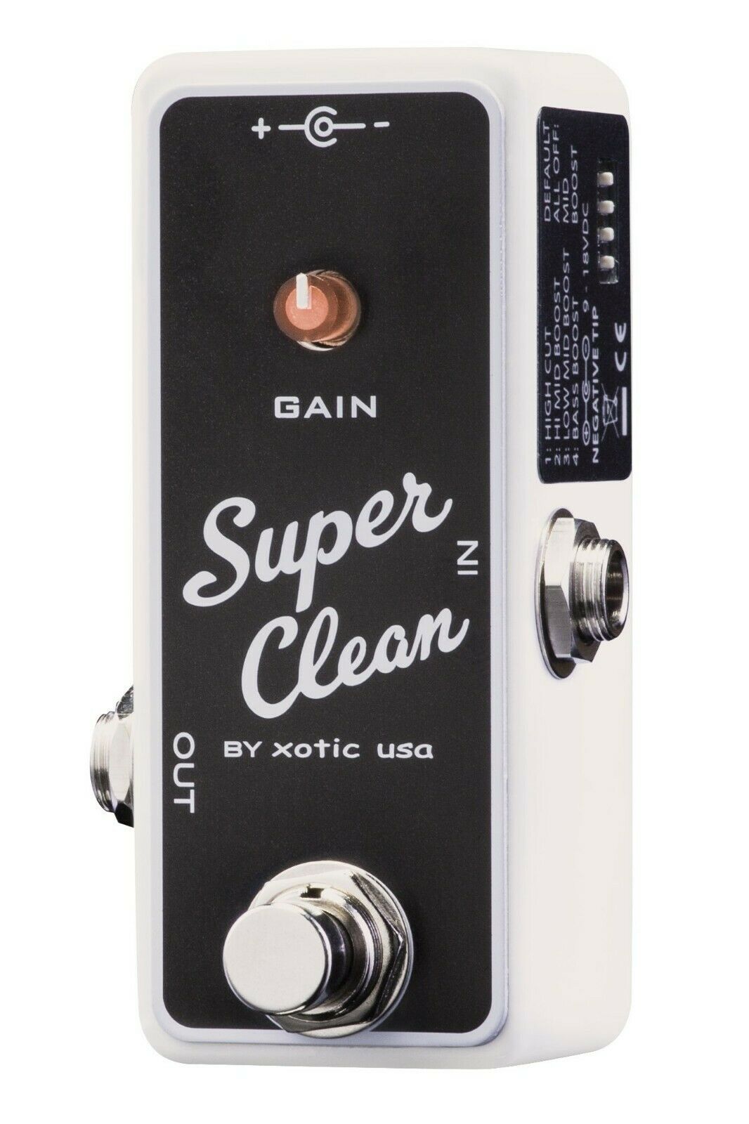 Xotic SCB Super Clean Buffer pedal — top control and footswitch view