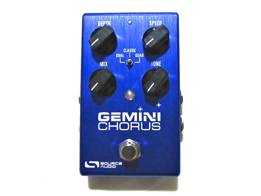 Source Audio SA242 Gemini Chorus stereo effects pedal — blue enclosure with four control knobs