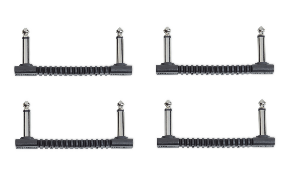 Four RockBoard Bender75 flat patch connectors, side views