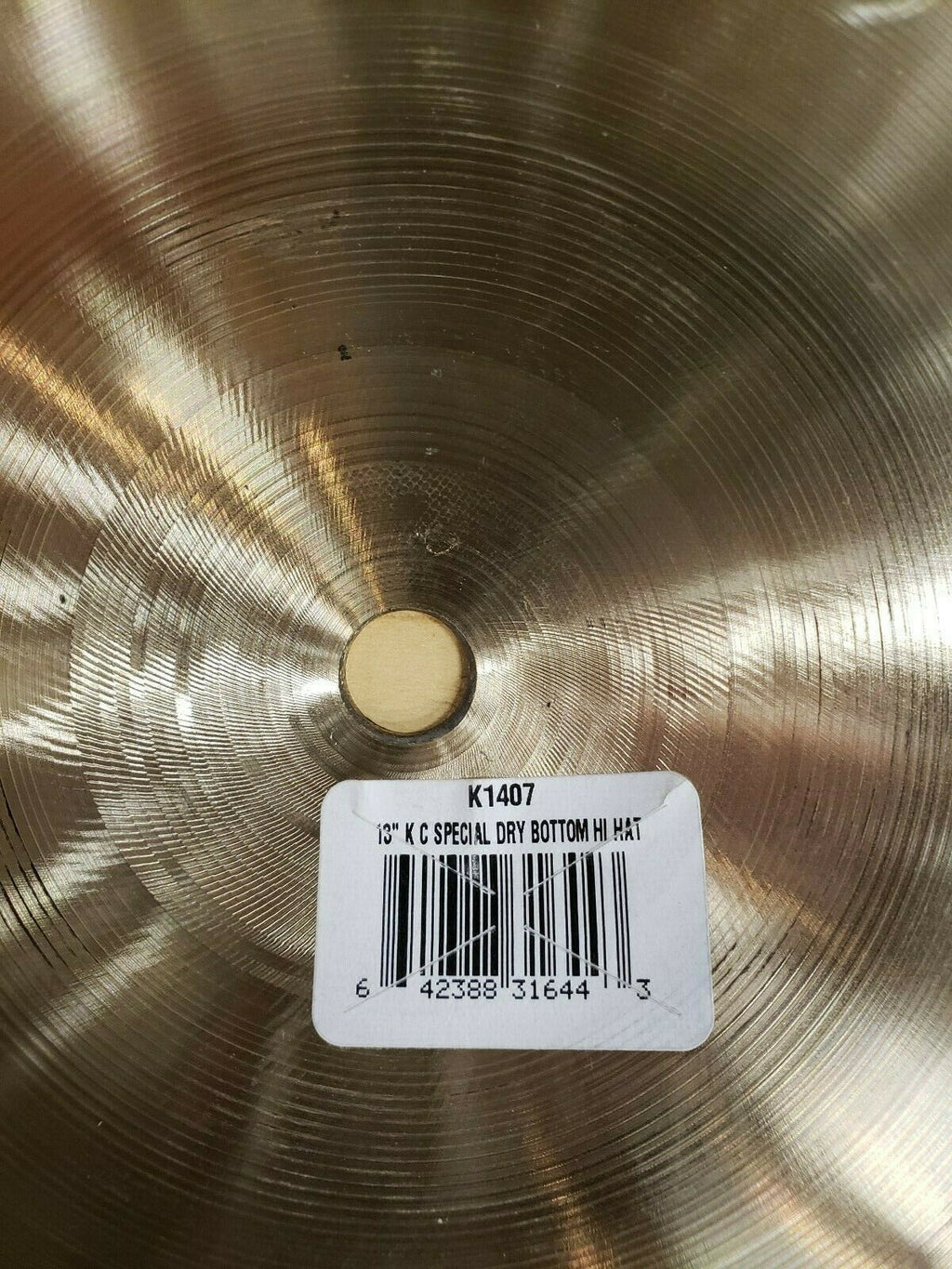 Zildjian K Custom Special Dry hi hat cymbal bell detail