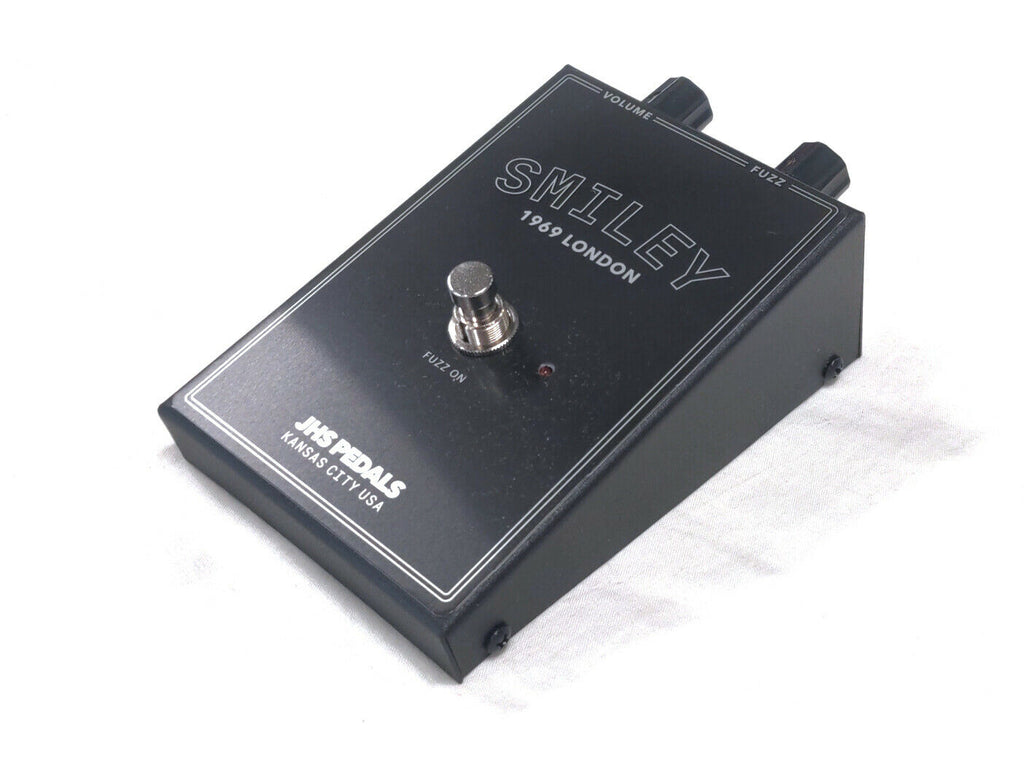 JHS Smiley Fuzz pedal Legends of Fuzz — rear view showing power and battery access