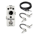 Mooer Groove Loop looper pedal — silver micro enclosure with included cables