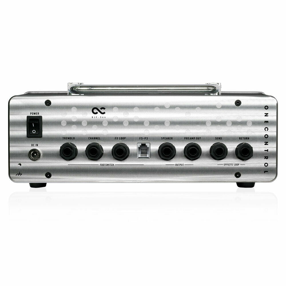 One Control BJF-S66 amp head — silver, angled view