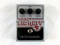Used Electro-Harmonix Little Big Muff Pi fuzz pedal, silver and black with Volume, Tone, Sustain knobs